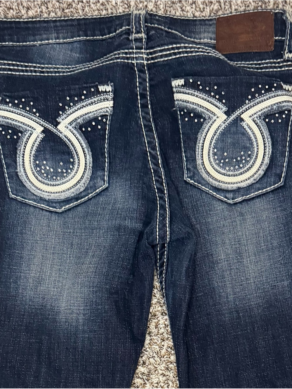Big Star Maddie Bootcut Jeans Women’s 29L Dark Wash Thick Stitch Y2K - Picture 8 of 10